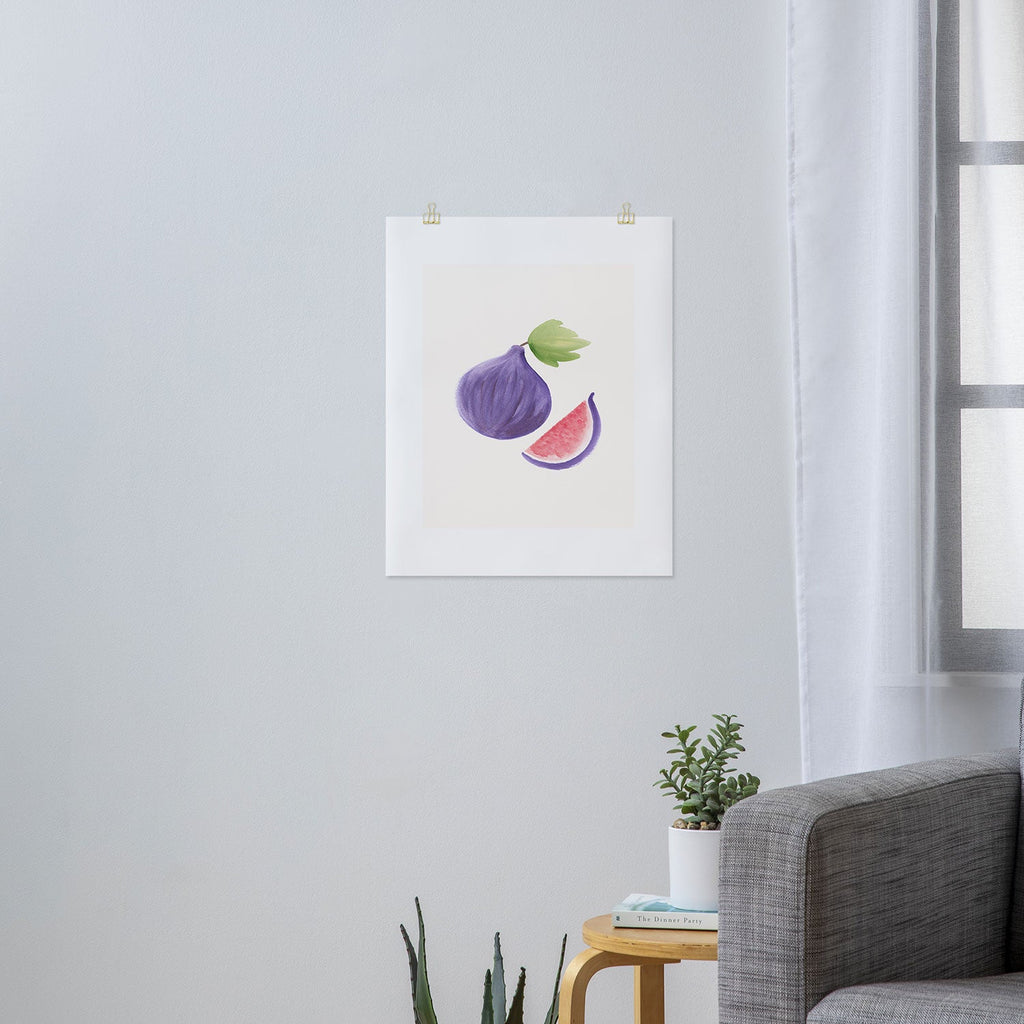 Intemporalis Fig Fruit Watercolor Painting Art Print