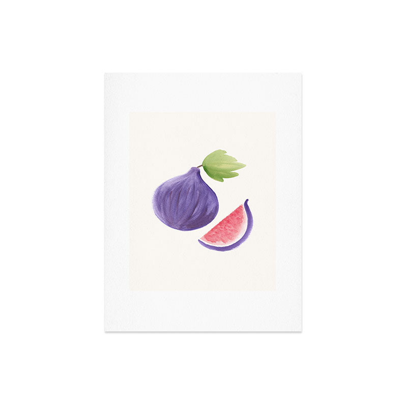 Intemporalis Fig Fruit Watercolor Painting Art Print