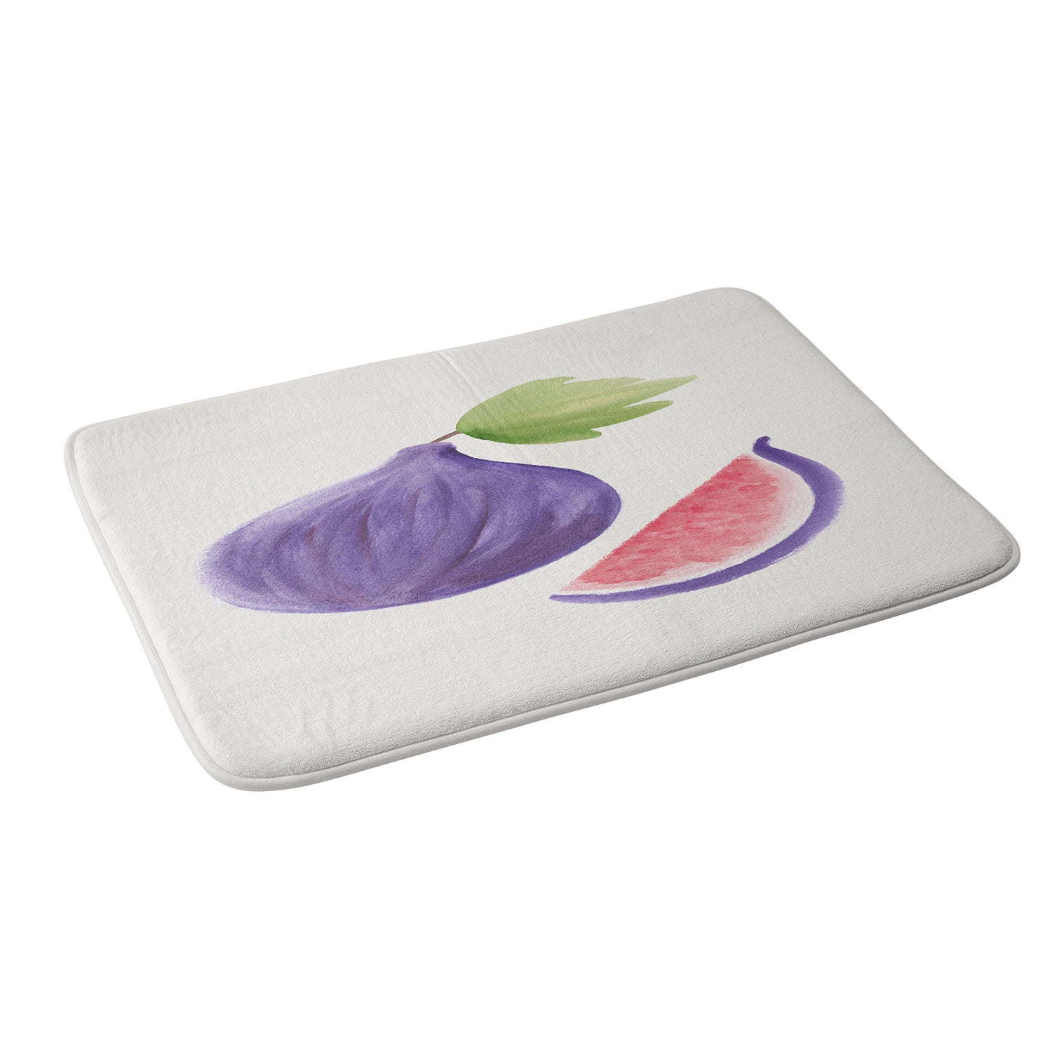 Intemporalis Fig Fruit Watercolor Painting Memory Foam Bath Mat