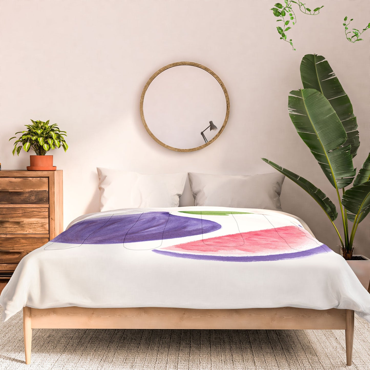 Intemporalis Fig Fruit Watercolor Painting Comforter