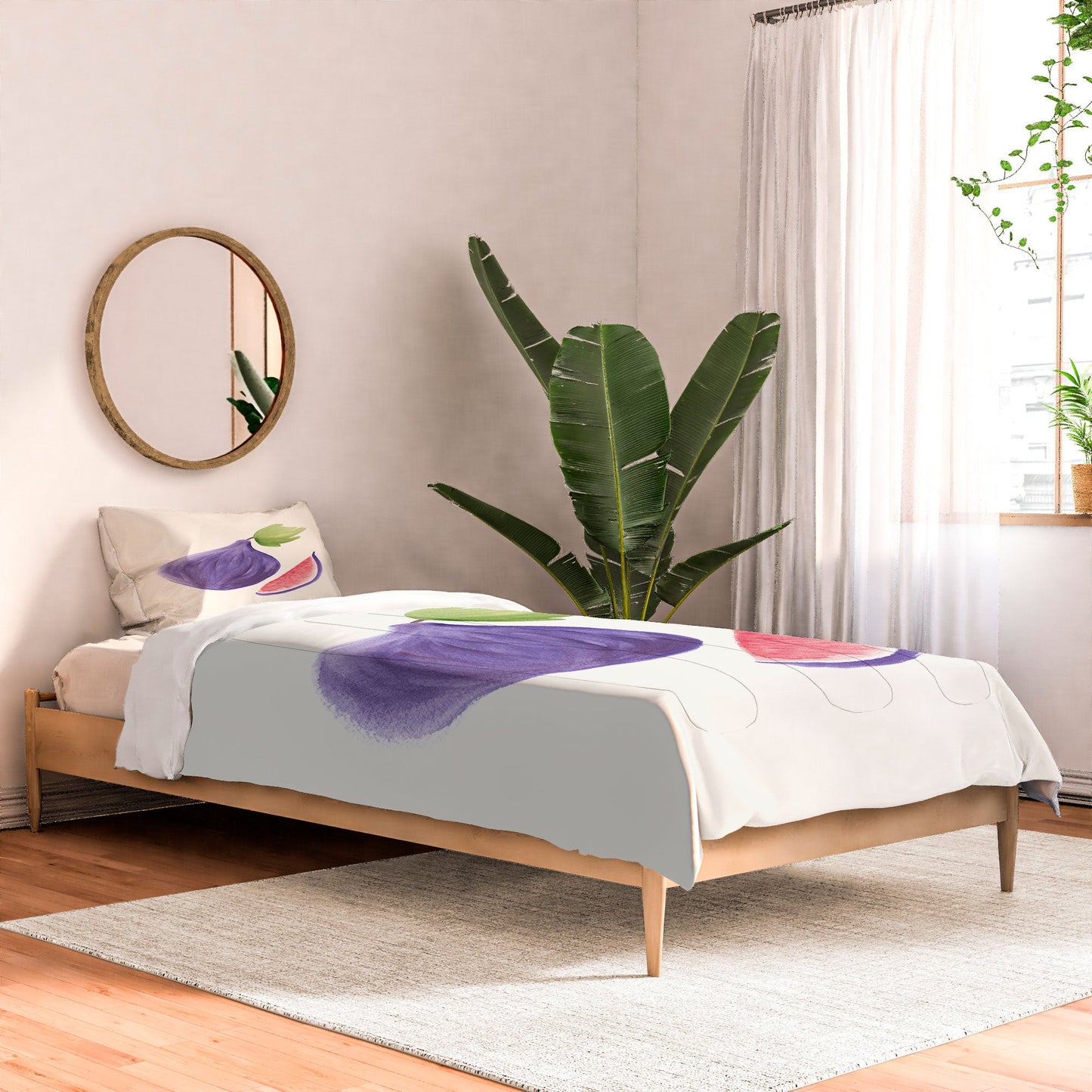 Intemporalis Fig Fruit Watercolor Painting Comforter