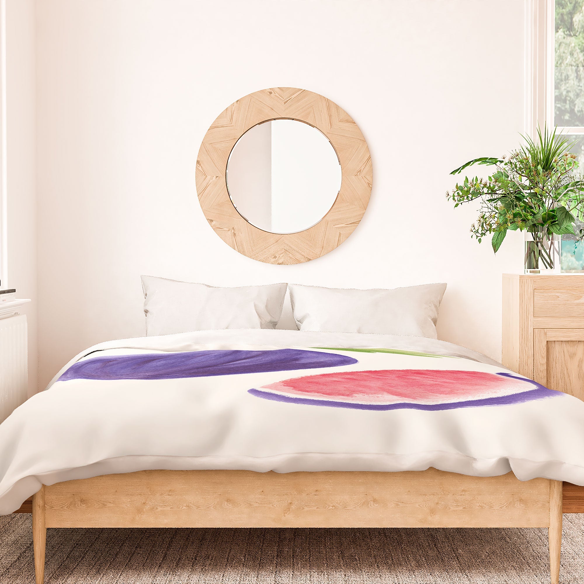 Intemporalis Fig Fruit Watercolor Painting Duvet Cover