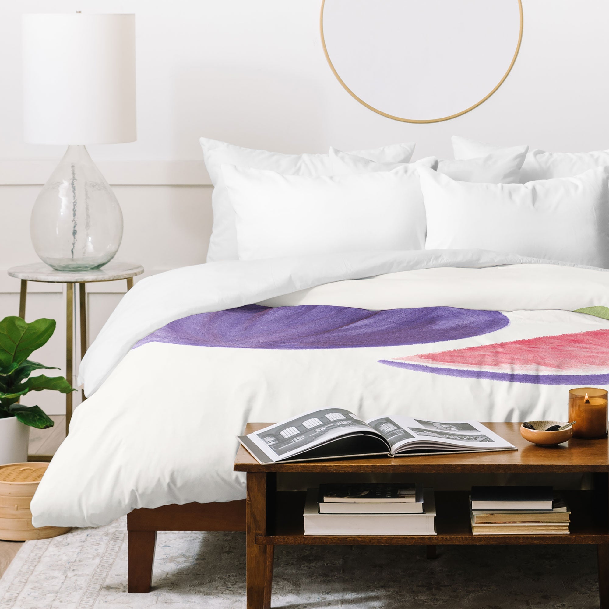 Intemporalis Fig Fruit Watercolor Painting Duvet Cover