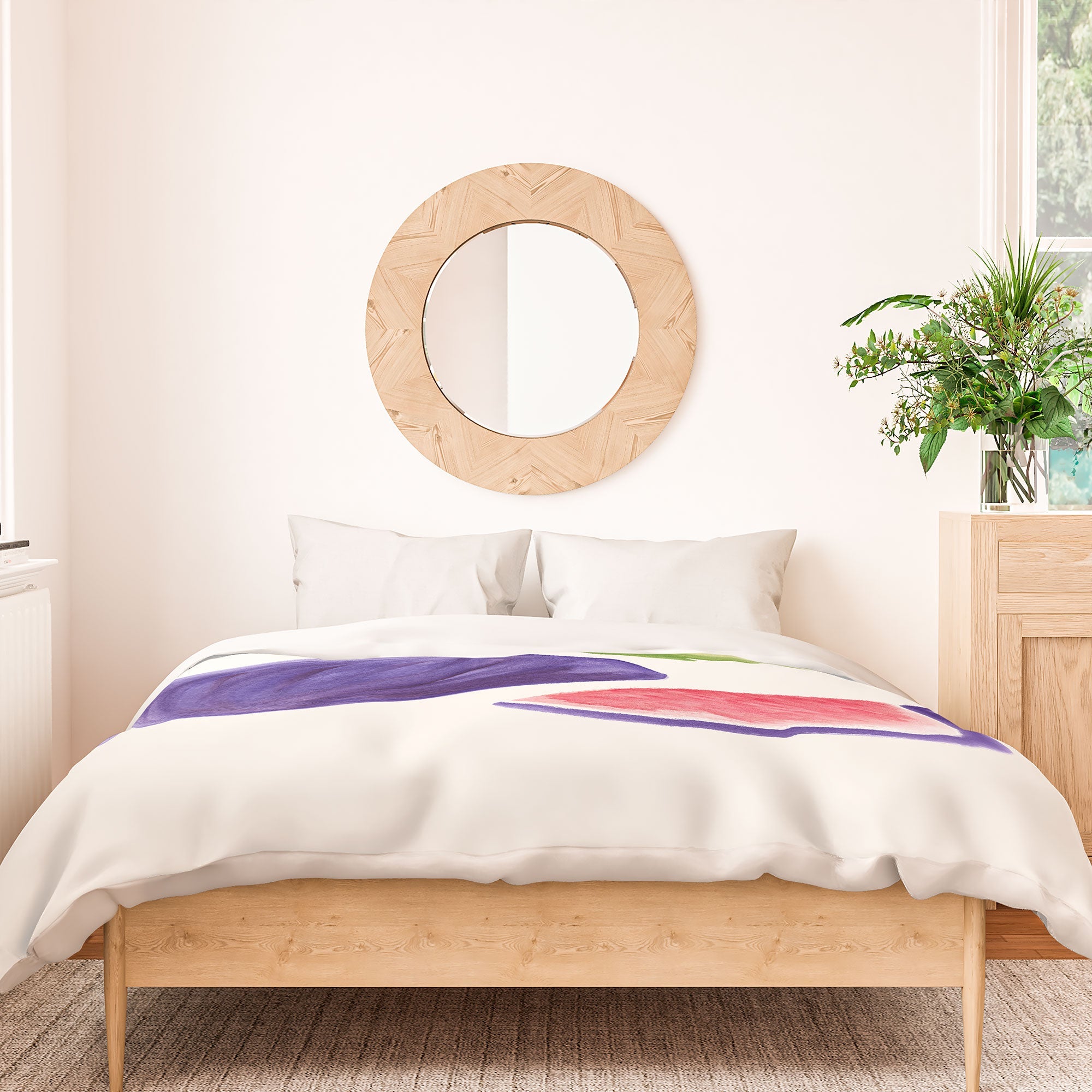 Intemporalis Fig Fruit Watercolor Painting Duvet Cover
