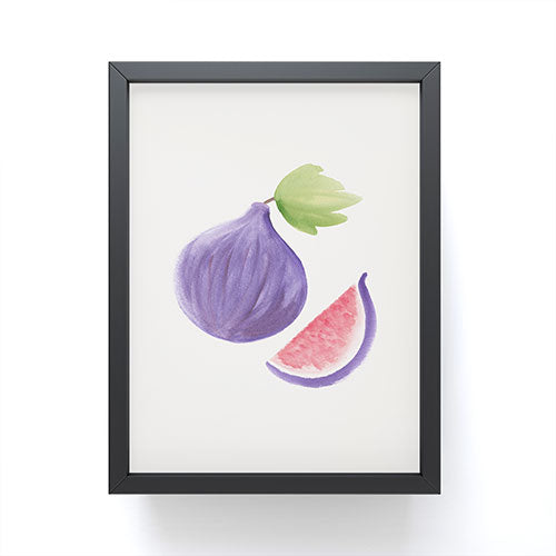 Intemporalis Fig Fruit Watercolor Painting Framed Mini Art Print