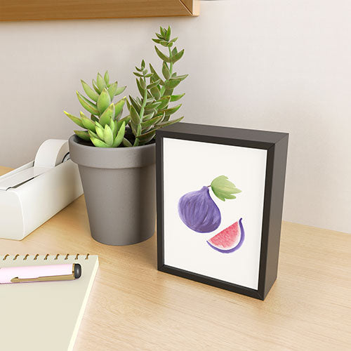 Intemporalis Fig Fruit Watercolor Painting Framed Mini Art Print