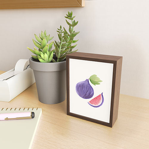 Intemporalis Fig Fruit Watercolor Painting Framed Mini Art Print