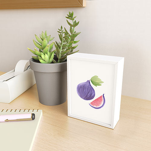 Intemporalis Fig Fruit Watercolor Painting Framed Mini Art Print
