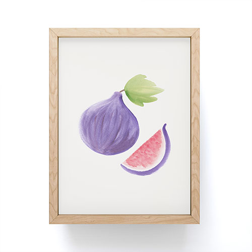 Intemporalis Fig Fruit Watercolor Painting Framed Mini Art Print