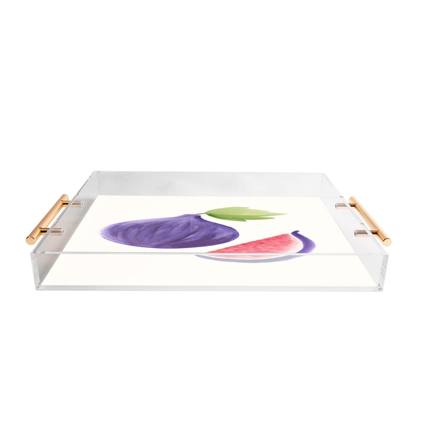 Intemporalis Fig Fruit Watercolor Painting Acrylic Tray
