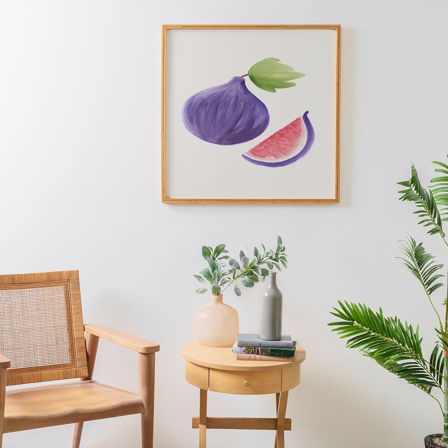 Intemporalis Fig Fruit Watercolor Painting Framed Wall Art