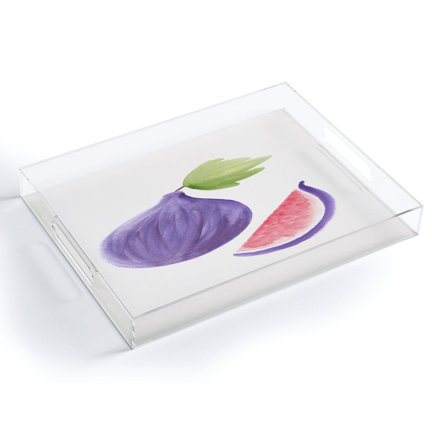 Intemporalis Fig Fruit Watercolor Painting Acrylic Tray