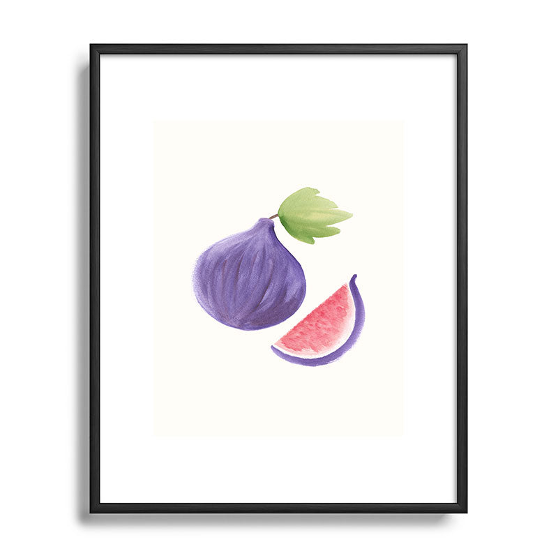 Intemporalis Fig Fruit Watercolor Painting Metal Framed Art Print