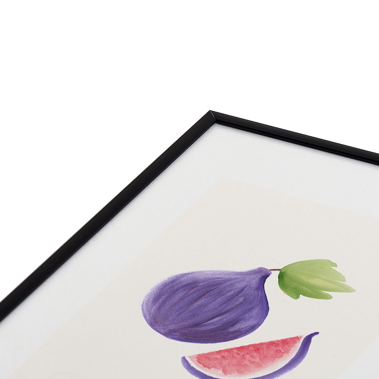 Intemporalis Fig Fruit Watercolor Painting Metal Framed Art Print