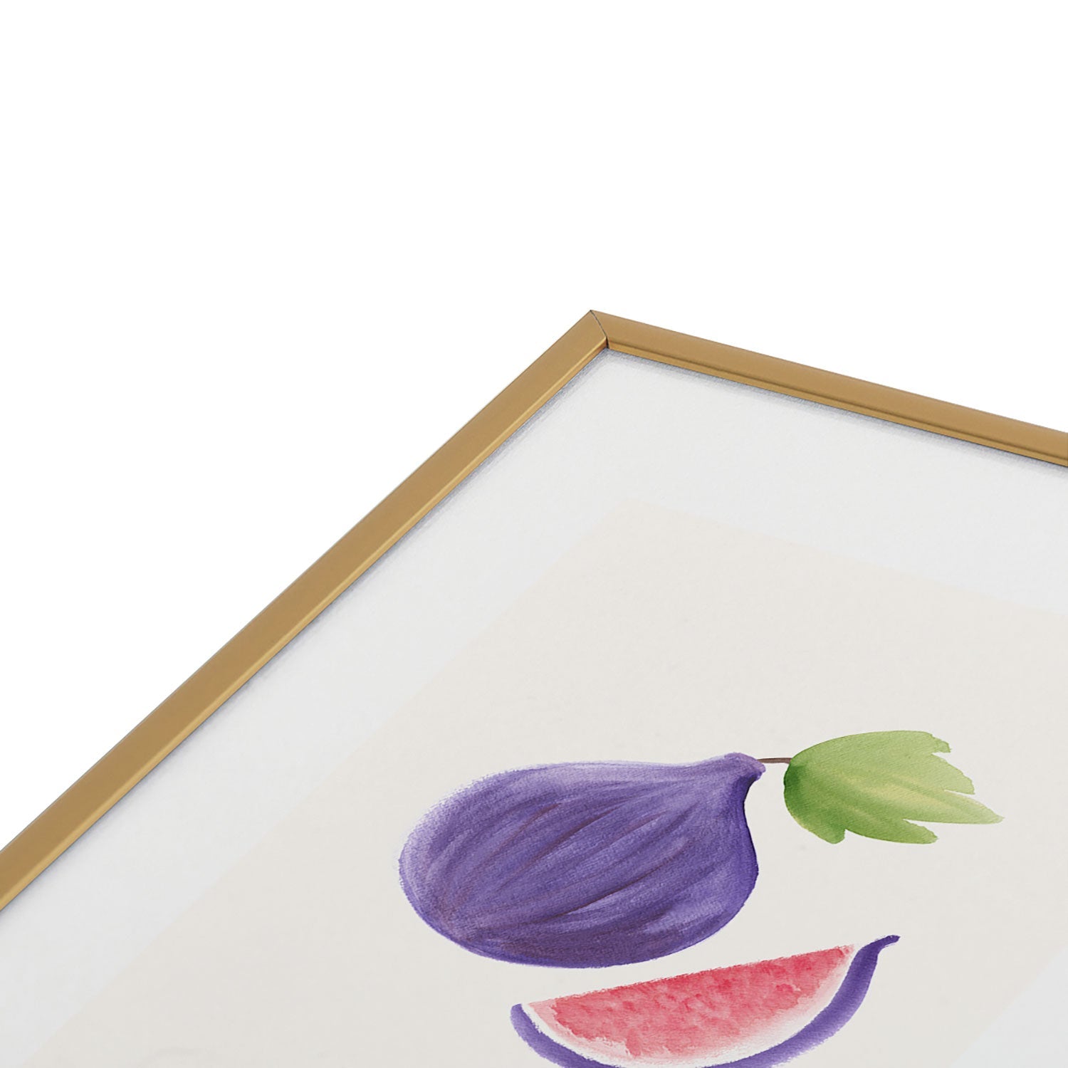 Intemporalis Fig Fruit Watercolor Painting Metal Framed Art Print