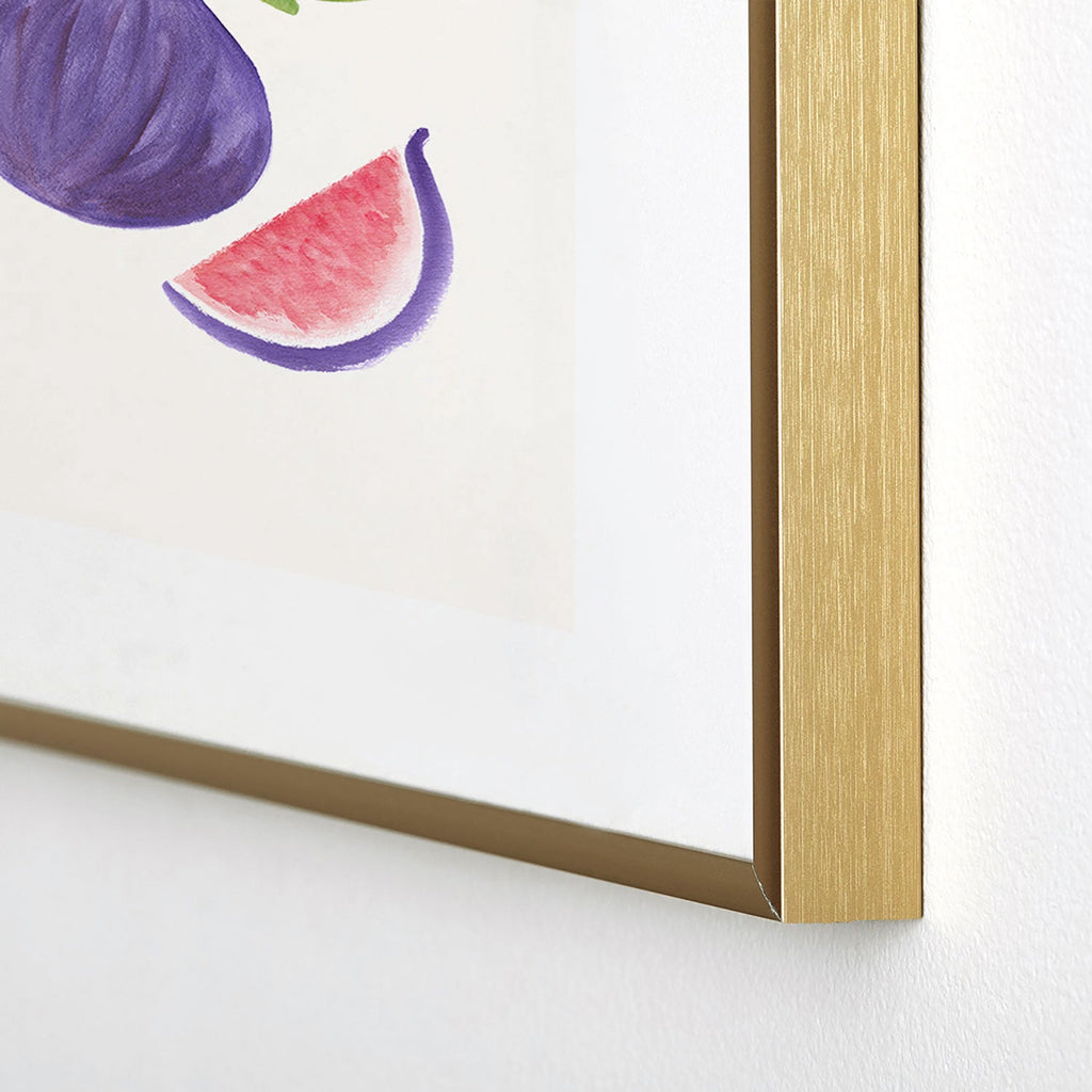 Intemporalis Fig Fruit Watercolor Painting Metal Framed Art Print