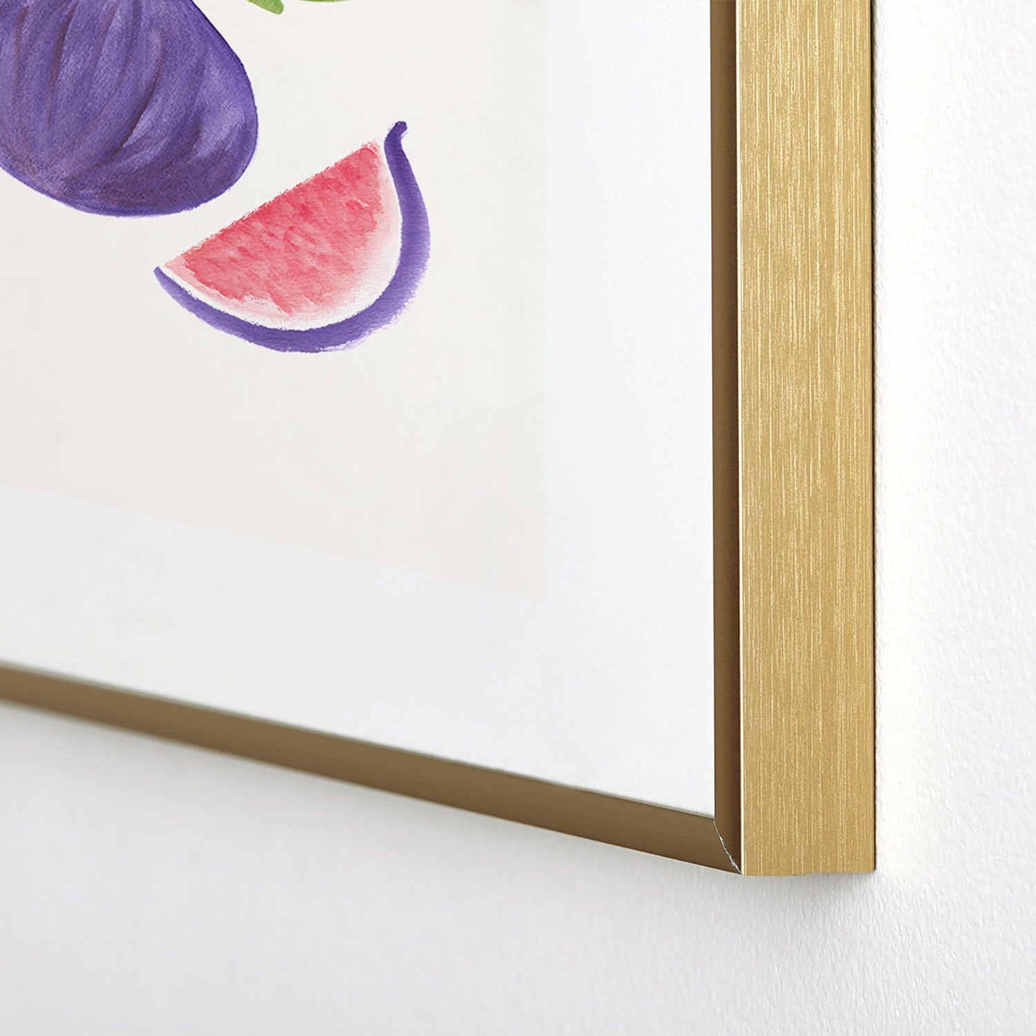 Intemporalis Fig Fruit Watercolor Painting Metal Framed Art Print