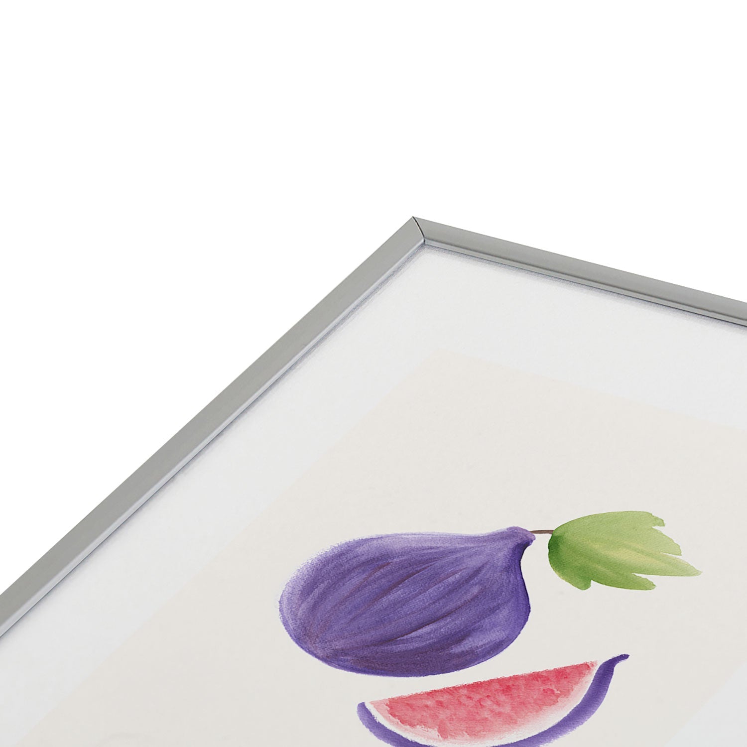 Intemporalis Fig Fruit Watercolor Painting Metal Framed Art Print