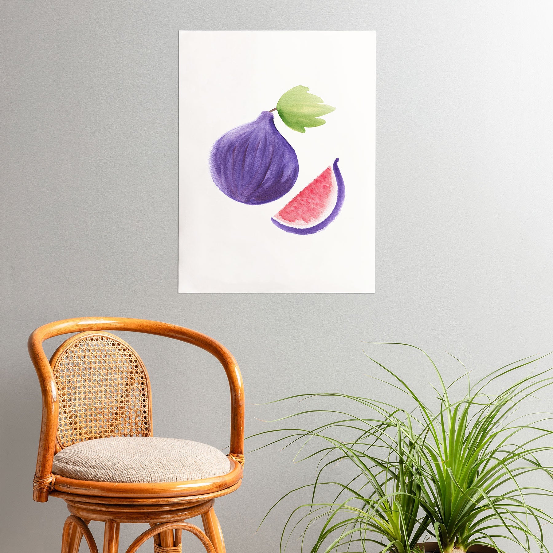 Intemporalis Fig Fruit Watercolor Painting Poster