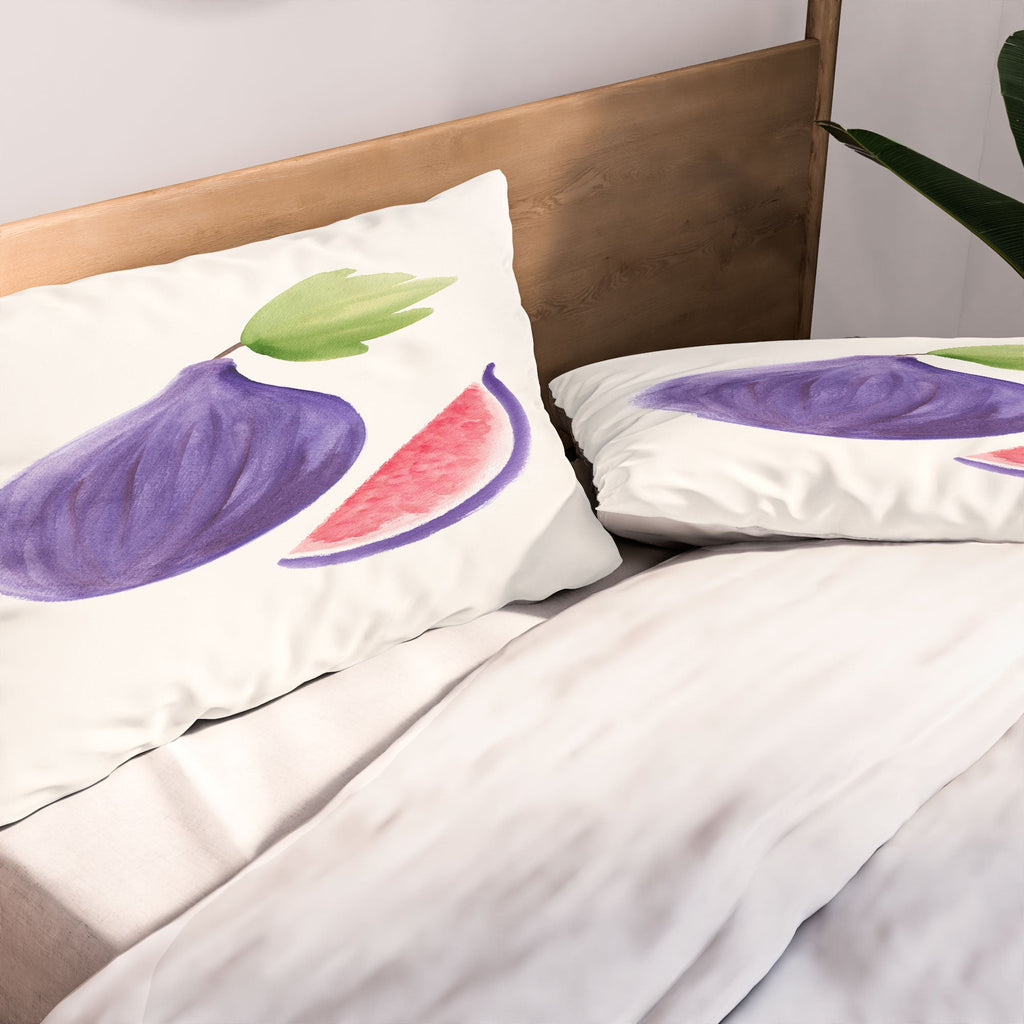 Intemporalis Fig Fruit Watercolor Painting Pillow Shams