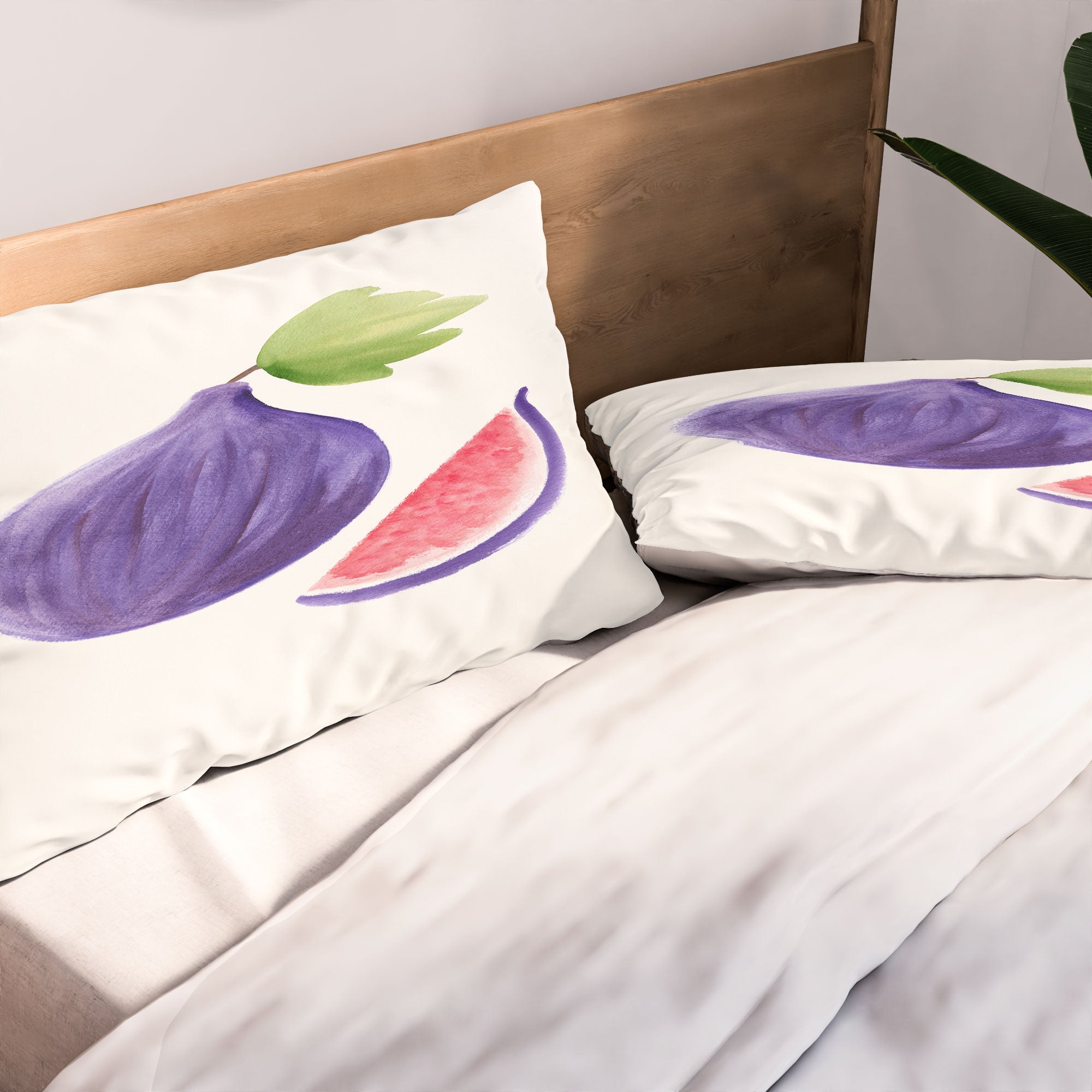 Intemporalis Fig Fruit Watercolor Painting Pillow Shams