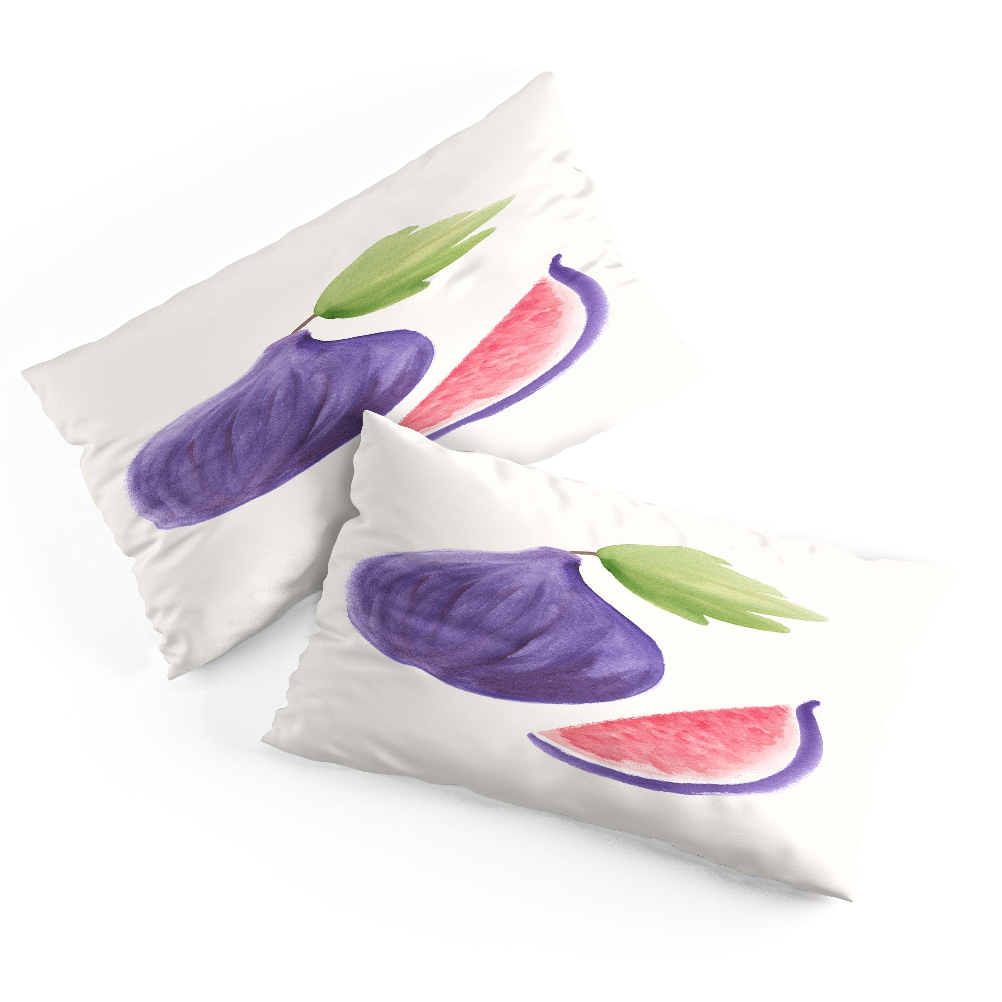 Intemporalis Fig Fruit Watercolor Painting Pillow Shams