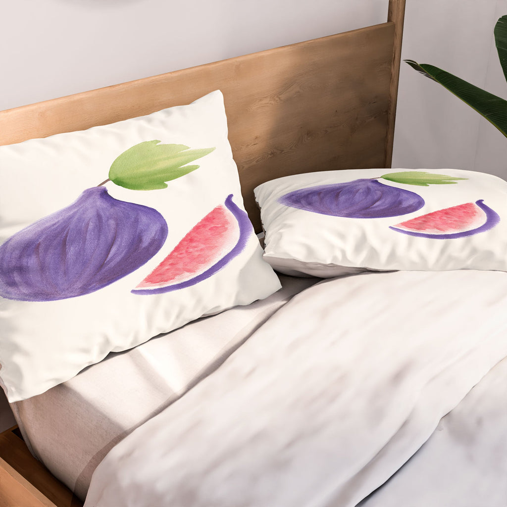 Intemporalis Fig Fruit Watercolor Painting Pillow Shams