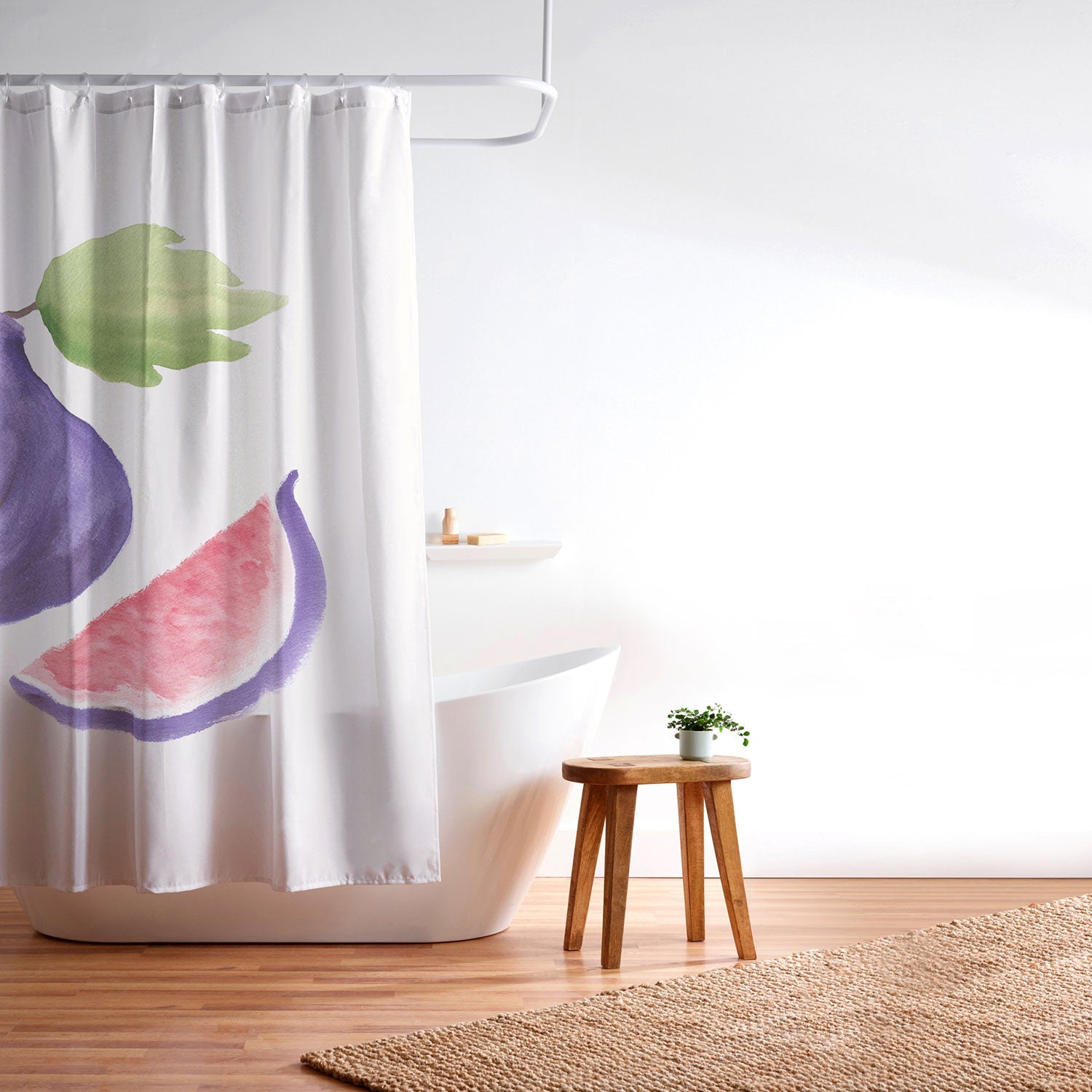 Intemporalis Fig Fruit Watercolor Painting Shower Curtain