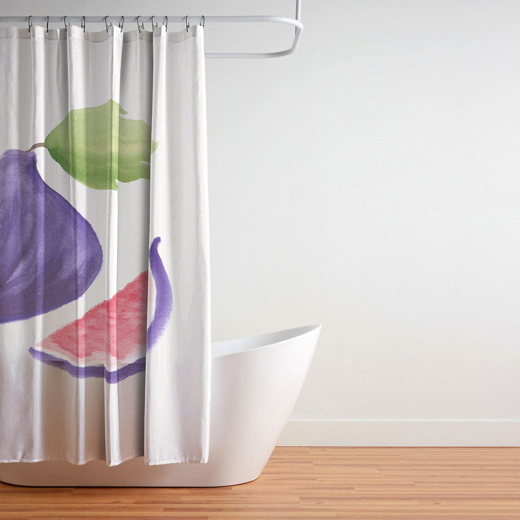 Intemporalis Fig Fruit Watercolor Painting Shower Curtain