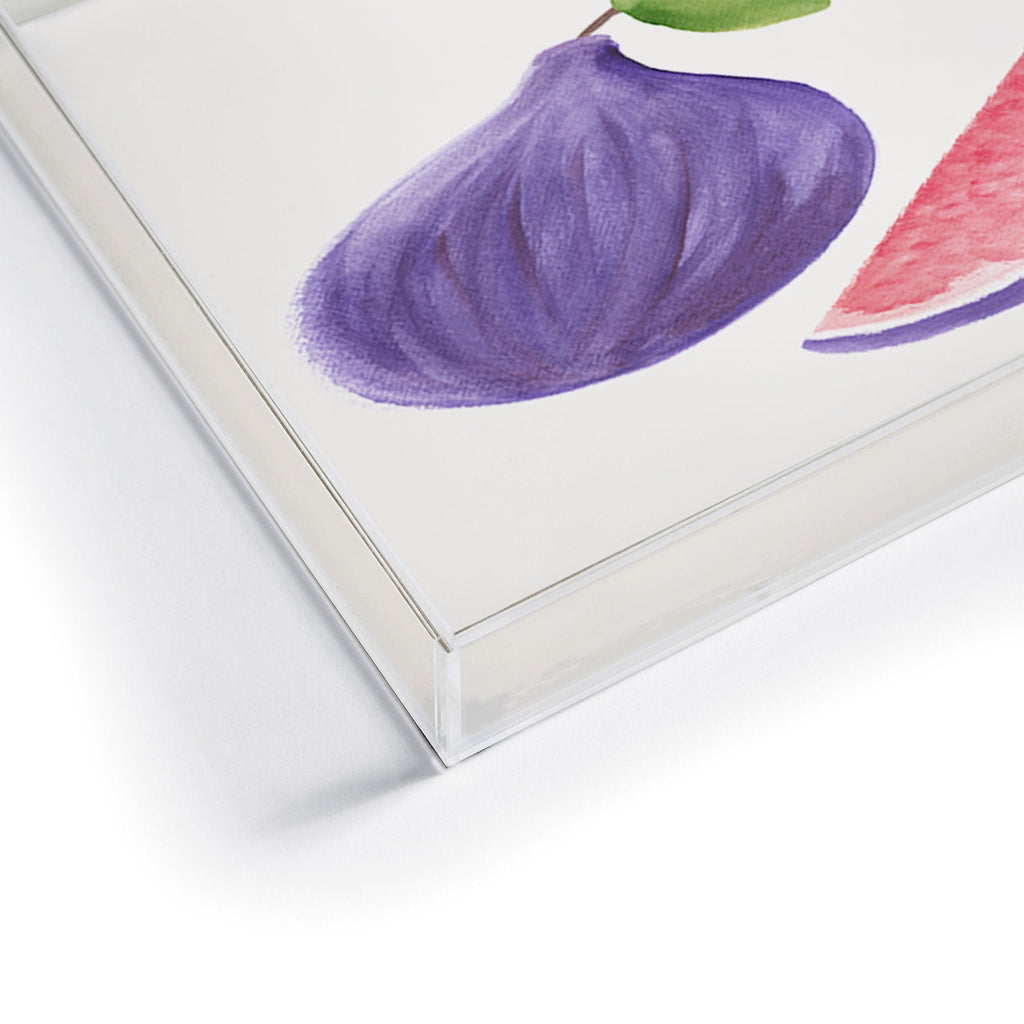 Intemporalis Fig Fruit Watercolor Painting Acrylic Tray