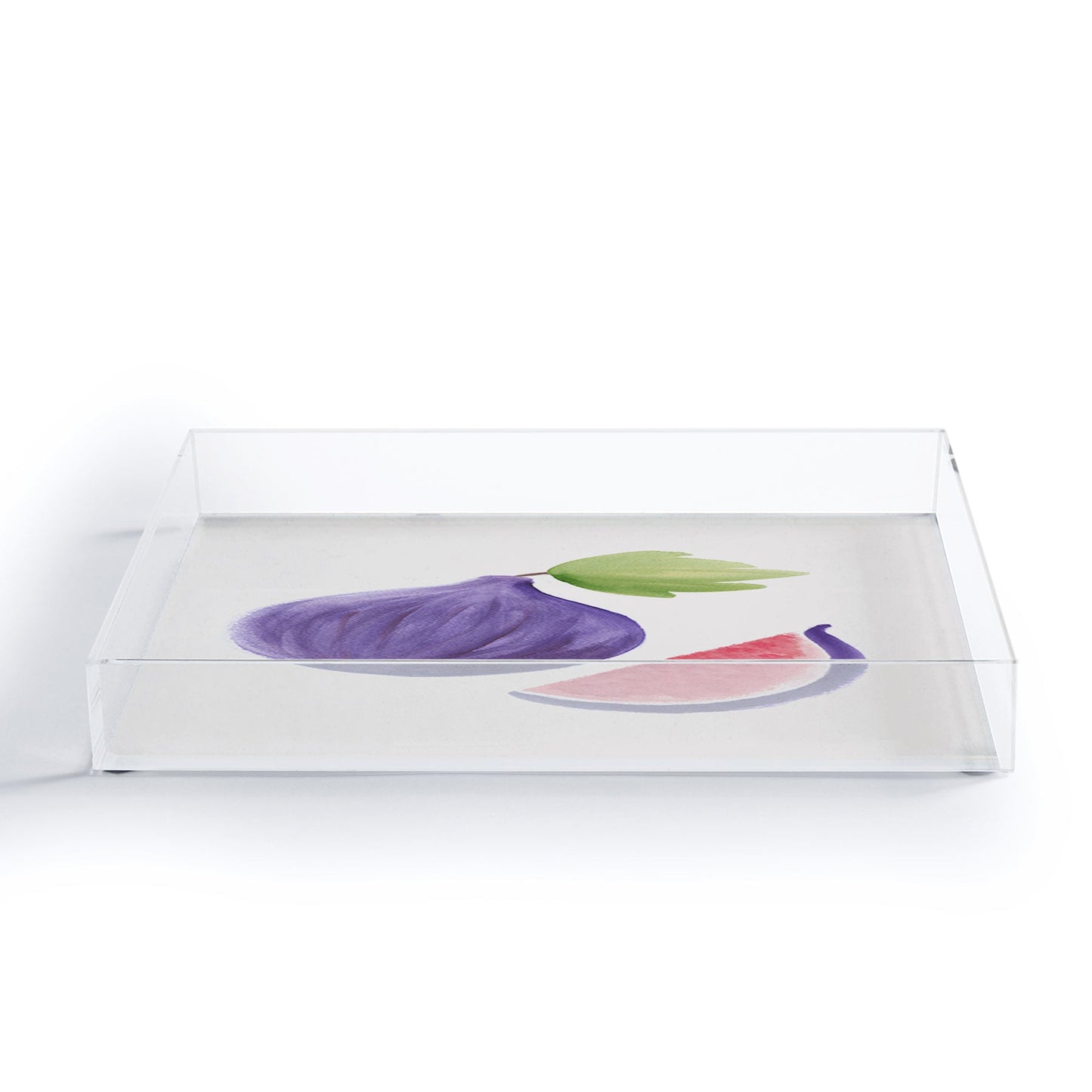 Intemporalis Fig Fruit Watercolor Painting Acrylic Tray