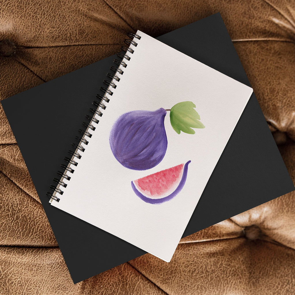 Intemporalis Fig Fruit Watercolor Painting Spiral Notebook