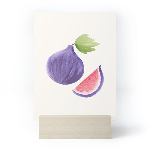 Intemporalis Fig Fruit Watercolor Painting Mini Art Print