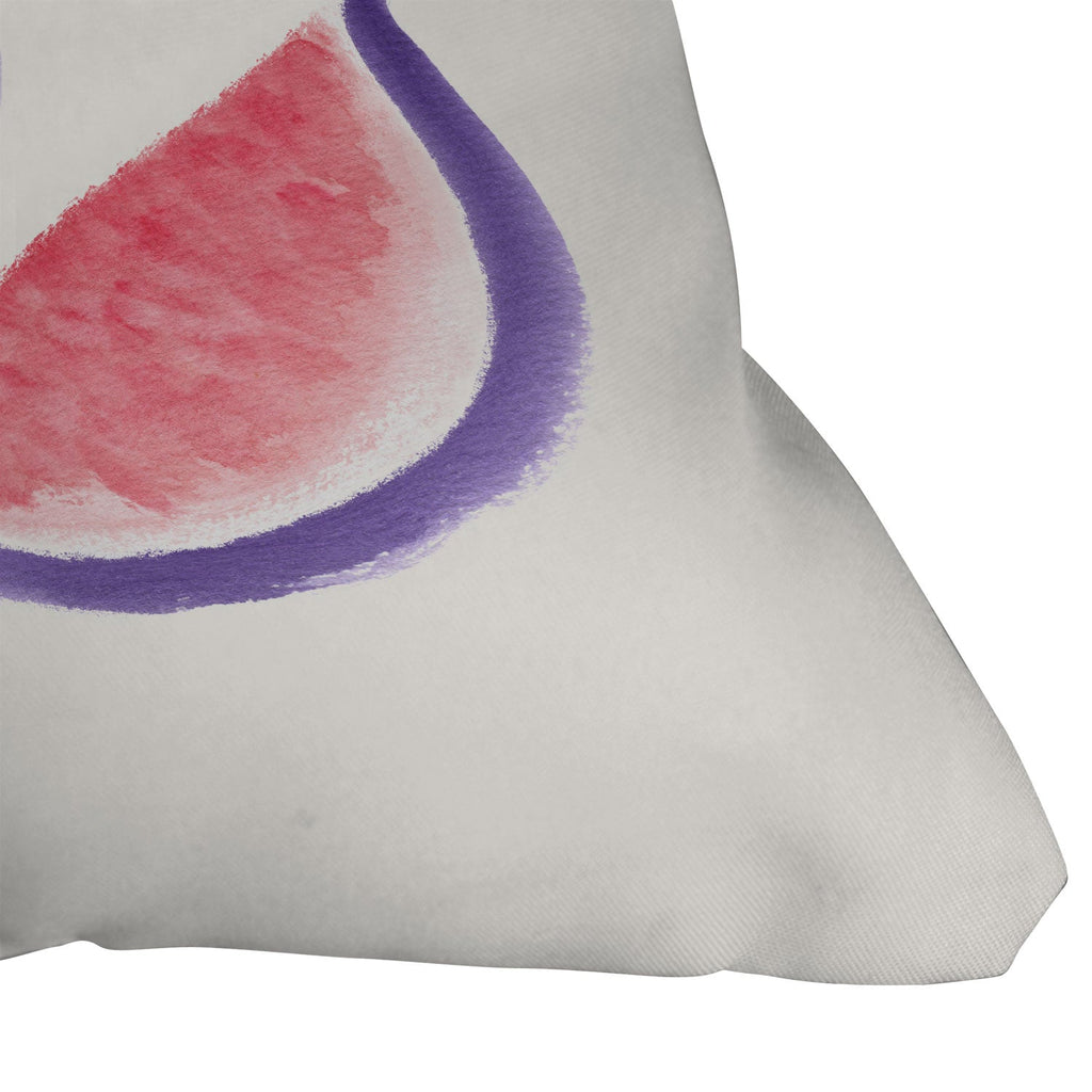 Intemporalis Fig Fruit Watercolor Painting Throw Pillow