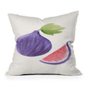 Intemporalis Fig Fruit Watercolor Painting Throw Pillow