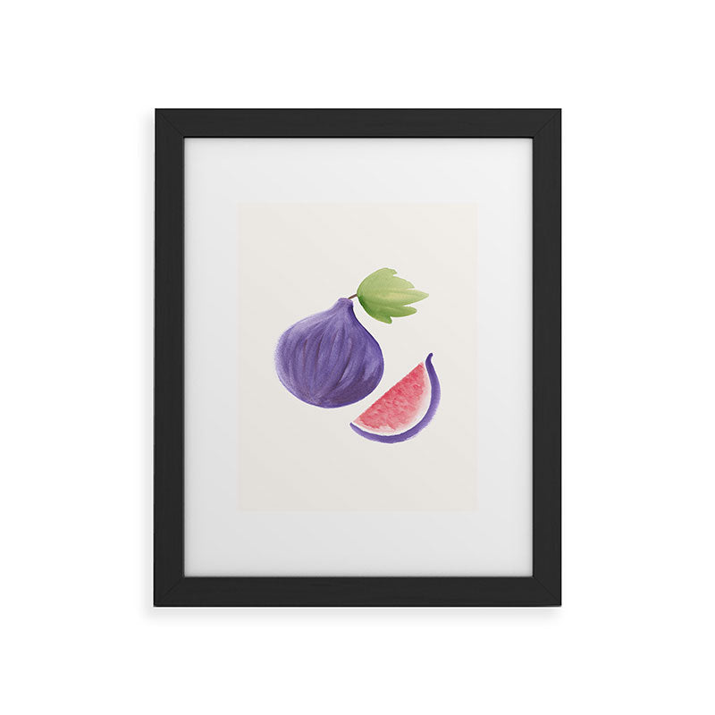 Intemporalis Fig Fruit Watercolor Painting Framed Art Print