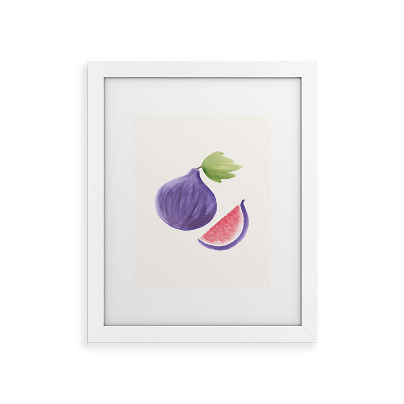 Intemporalis Fig Fruit Watercolor Painting Framed Art Print