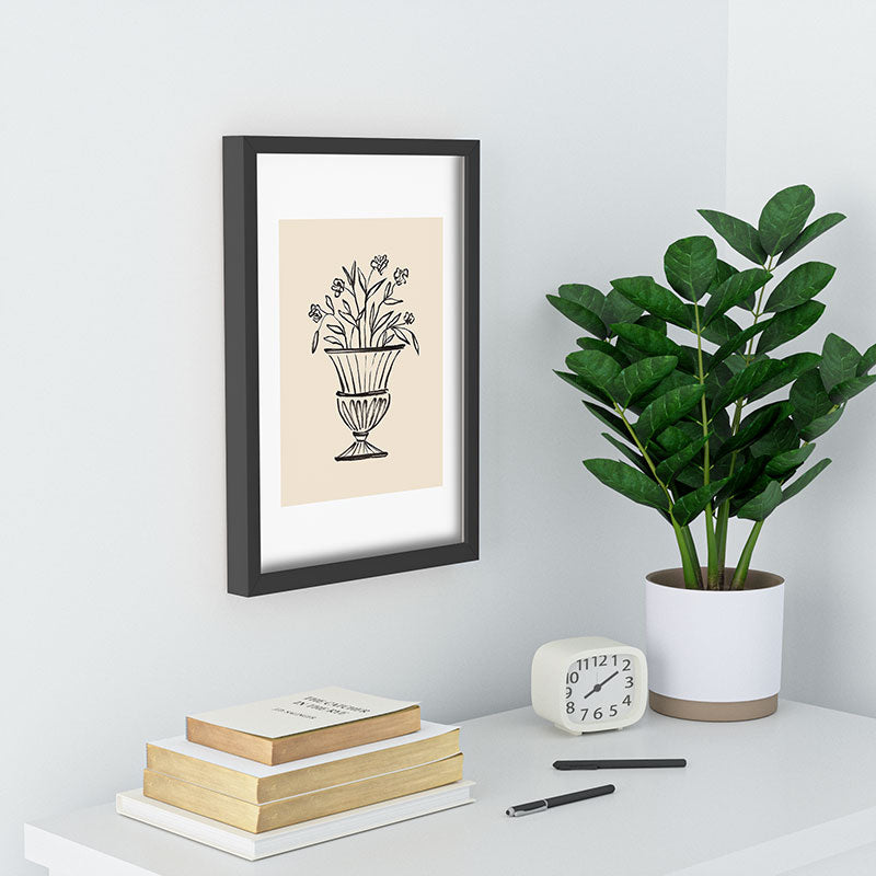 Intemporalis Garden Pot Antique Vase Flower Recessed Framing Rectangle