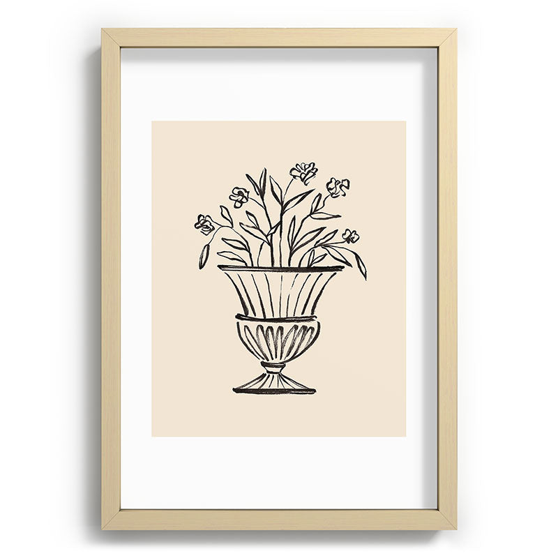 Intemporalis Garden Pot Antique Vase Flower Recessed Framing Rectangle