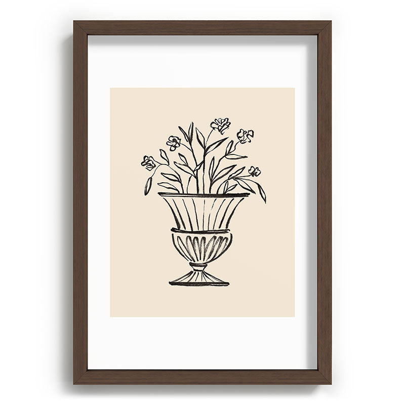 Intemporalis Garden Pot Antique Vase Flower Recessed Framing Rectangle