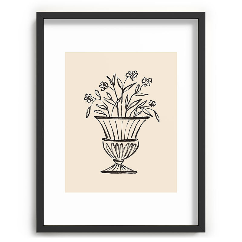 Intemporalis Garden Pot Antique Vase Flower Recessed Framing Rectangle