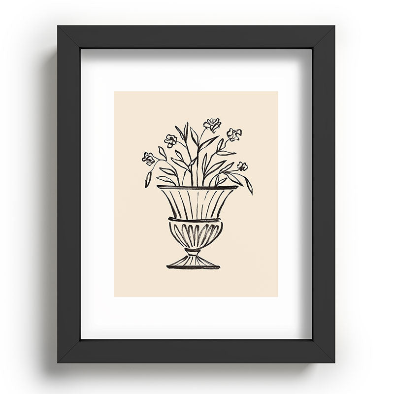 Intemporalis Garden Pot Antique Vase Flower Recessed Framing Rectangle