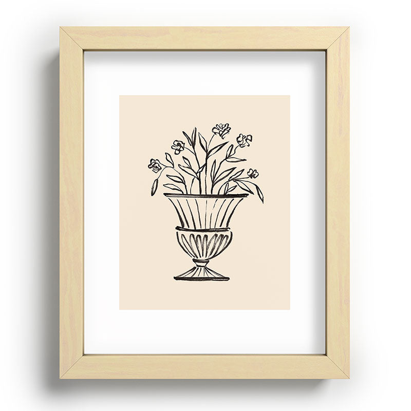 Intemporalis Garden Pot Antique Vase Flower Recessed Framing Rectangle