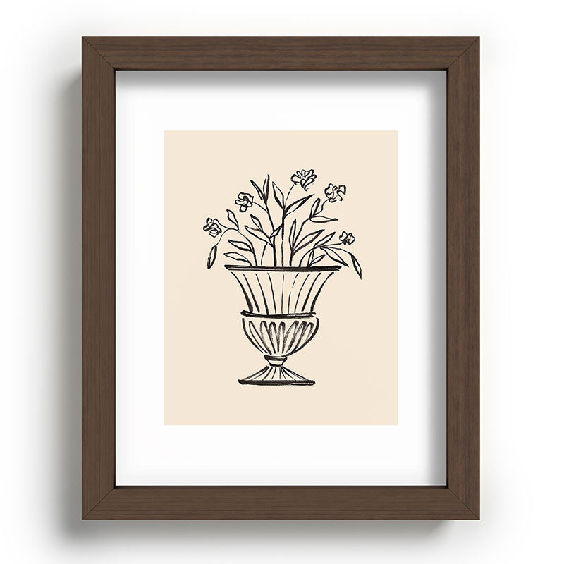 Intemporalis Garden Pot Antique Vase Flower Recessed Framing Rectangle