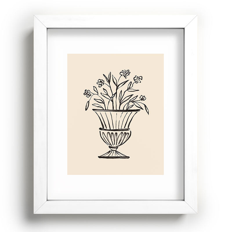 Intemporalis Garden Pot Antique Vase Flower Recessed Framing Rectangle