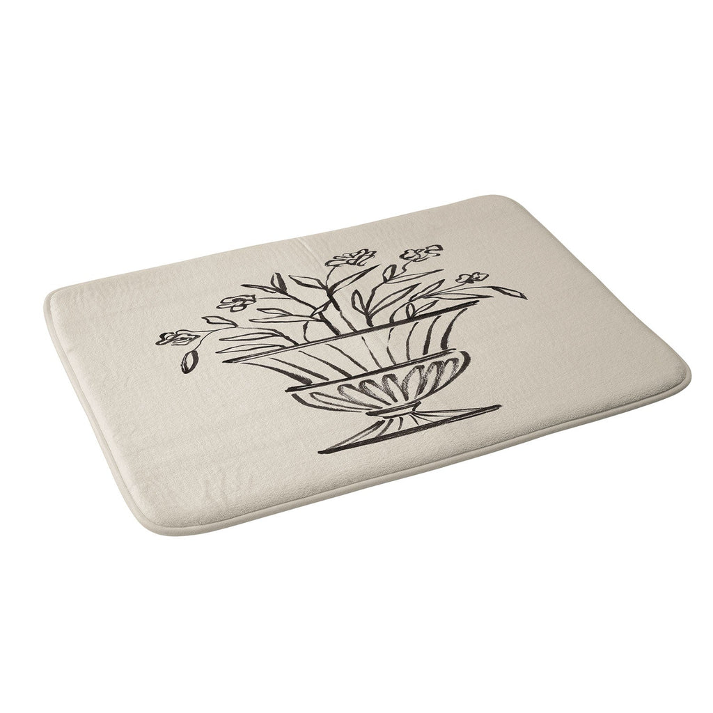 Intemporalis Garden Pot Antique Vase Flower Memory Foam Bath Mat