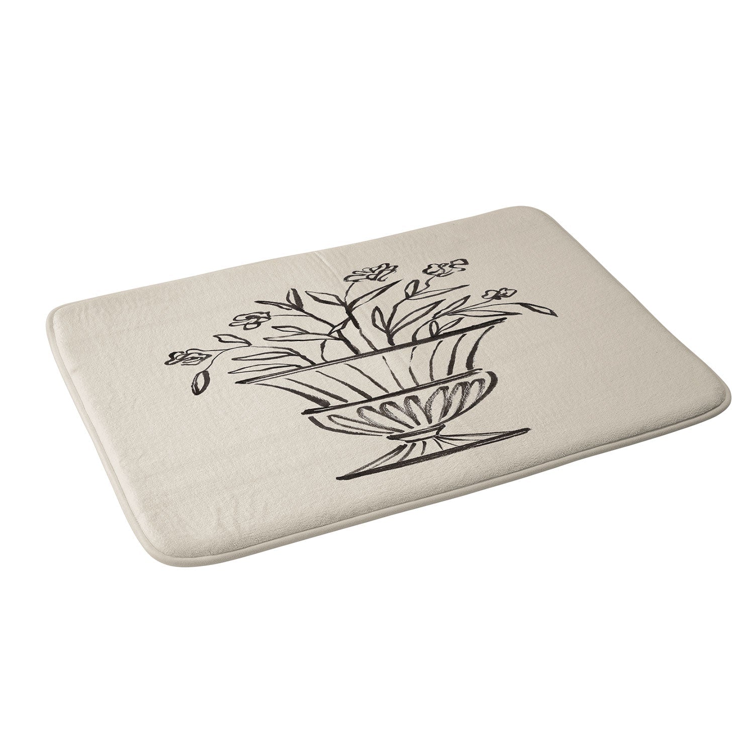 Intemporalis Garden Pot Antique Vase Flower Memory Foam Bath Mat