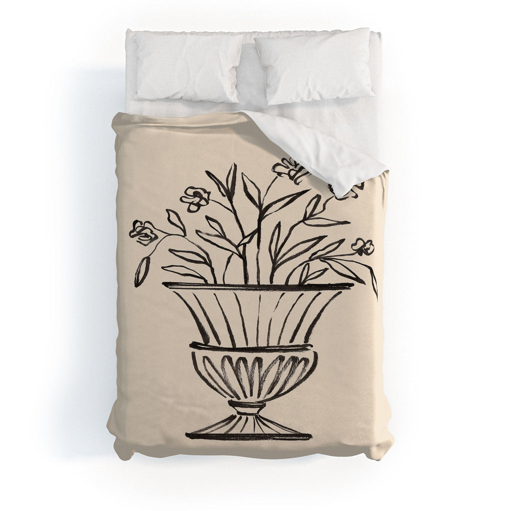 Intemporalis Garden Pot Antique Vase Flower Duvet Cover