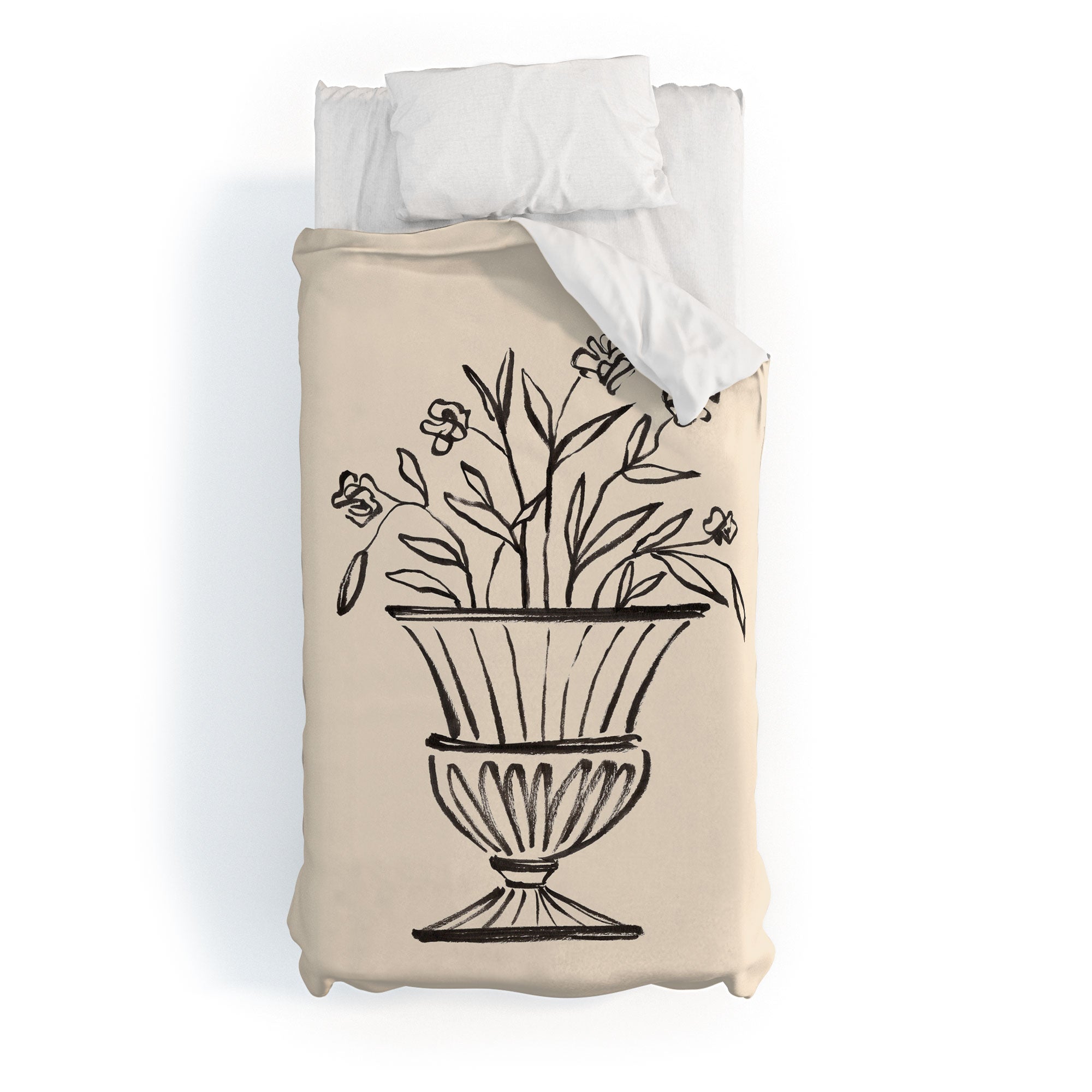 Intemporalis Garden Pot Antique Vase Flower Duvet Cover