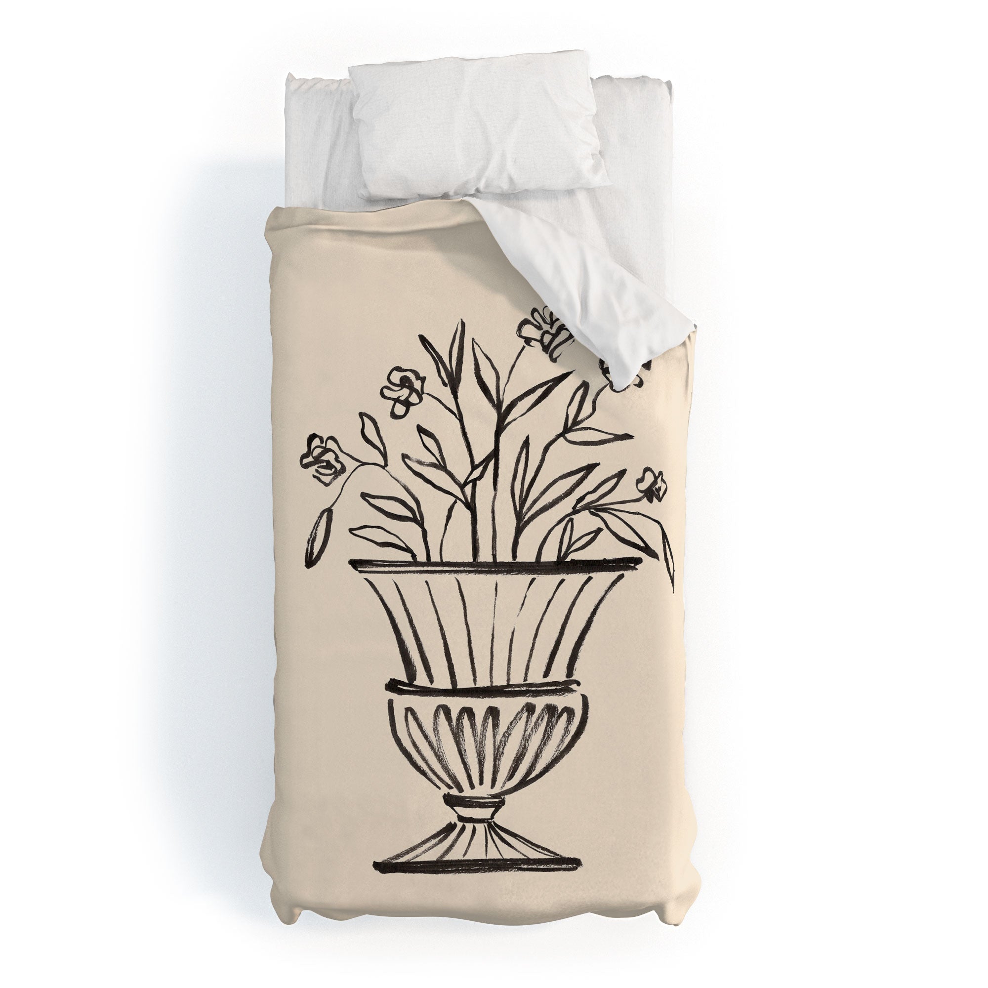 Intemporalis Garden Pot Antique Vase Flower Duvet Cover